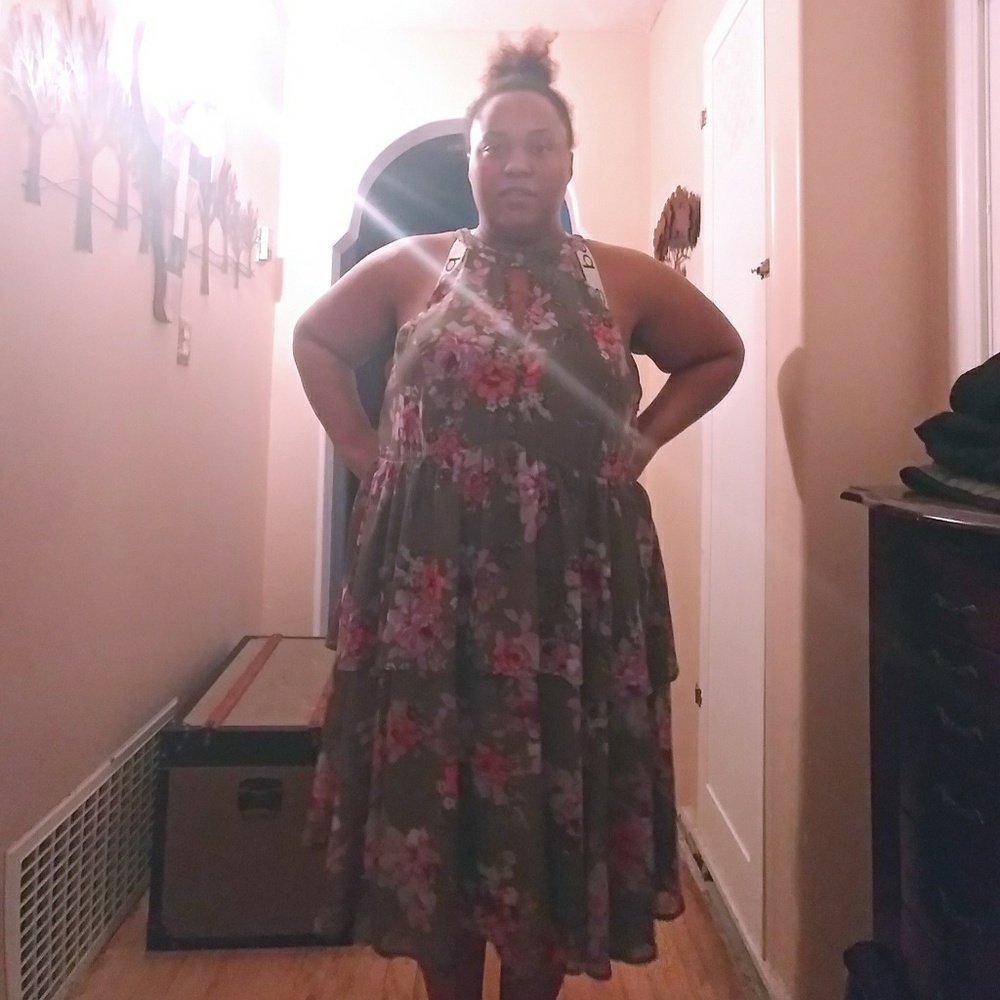 Torrid Floral Green Dress